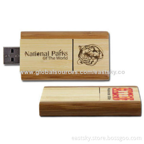 Twist Wood USB Flash Drive, Swivel Style Designed with 100% Genuine Capacity for Promotions